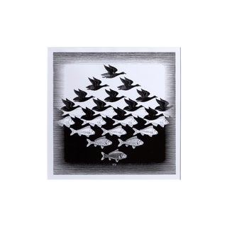 m.c. Escher, "Sky and Water", Framed Surrealist Poster For Sale