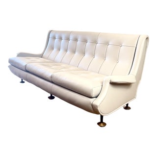 Mid Century Leather Sofa 'Regent' Design Marco Zanuso for Arflex 1960s Restored For Sale