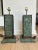 Pair of Vintage Mid Century Modern Zarebski Malachite Mexican Mayan Design Table Lamps For Sale - Image 4 of 11