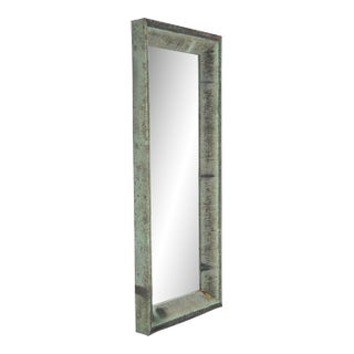 Handcrafted Verdigris Copper Gutter Wall Mirror 29 X 71 In. For Sale