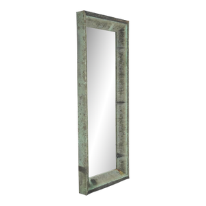 Handcrafted Verdigris Copper Gutter Wall Mirror 29 X 71 In.