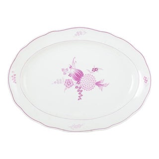 Large German Oval Porcelain Serving Dish with Lilac Floral Motif from Meissen, 1930s For Sale