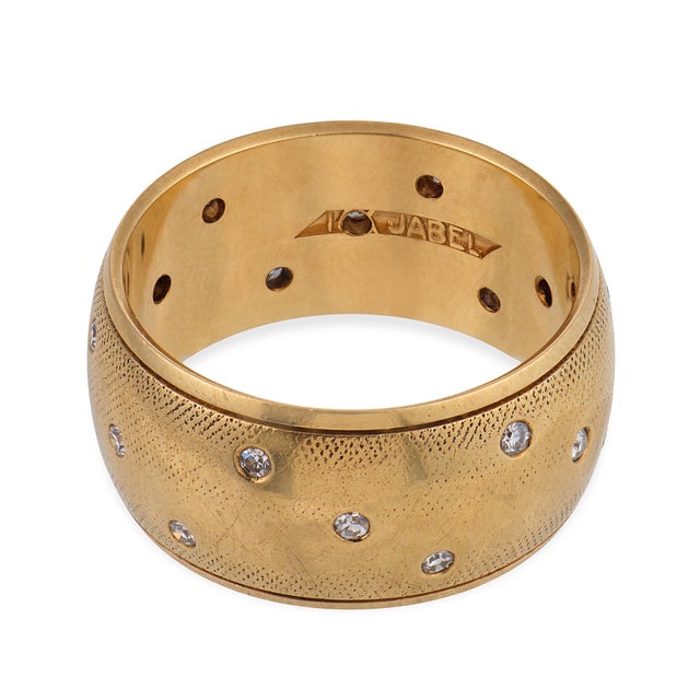 Mid 20th Century Jabel Vintage Diamond 14k Yellow Gold Cigar Band, Size 6.5 For Sale - Image 5 of 5