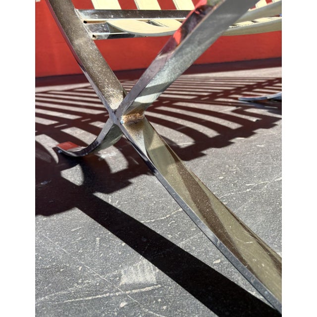 Reupholstered Mid Century Barcelona Style Chair Pair For Sale - Image 4 of 16