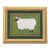 Sheep Ram Black Face Folk Art Minimalism Americana White Green Original Oil Painting by Cleo Plowden For Sale