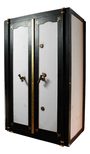 Floor Safe with 2 Doors in Iron, 1800s