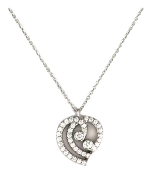 Tiffany & Co. Enchant Diamond Platinum Heart Pendant Necklace