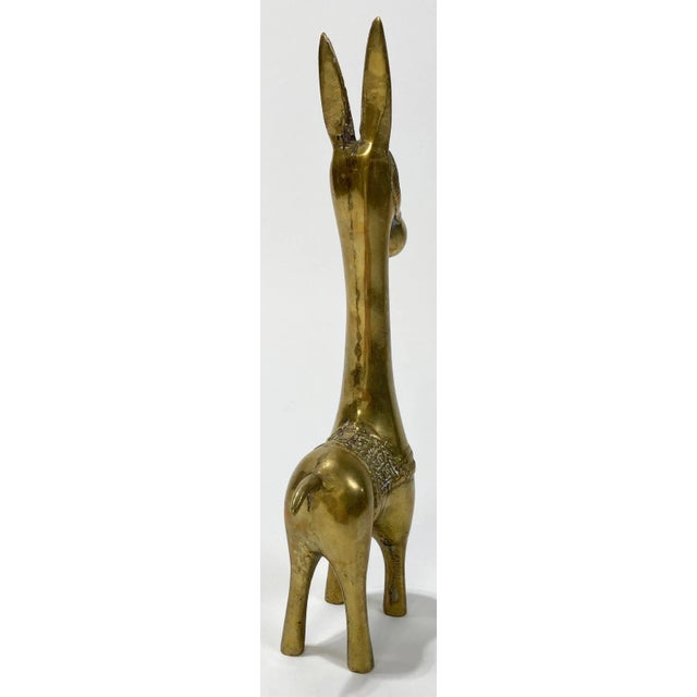 Mid-Century Modern Vintage Decorated Brass Burro Figure For Sale - Image 3 of 7