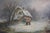 Vintage Oil Painting of House/Cottage in Winter For Sale In Philadelphia - Image 6 of 12