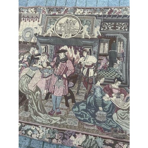 Mid-Century French Aubusson Style Jacquard Tapestry, 1960s For Sale - Image 12 of 18