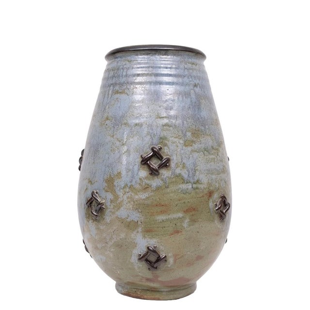 1930s Large Belgian Art Vase by Roger Guerin, 1930s For Sale - Image 5 of 9
