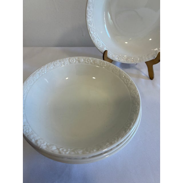 Ceramic 1960s Wedgwood White Embossed Bowls, Set of 4 For Sale - Image 7 of 10
