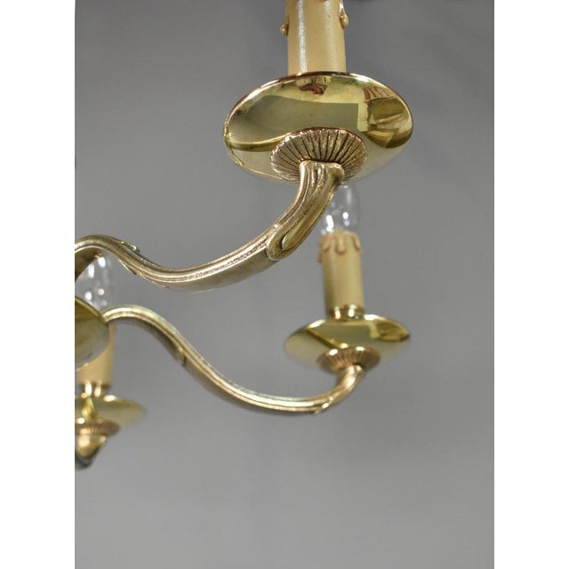 Gold Antique French Louis XVI Style Six Light Bronze Chandelier, 1920s For Sale - Image 8 of 15