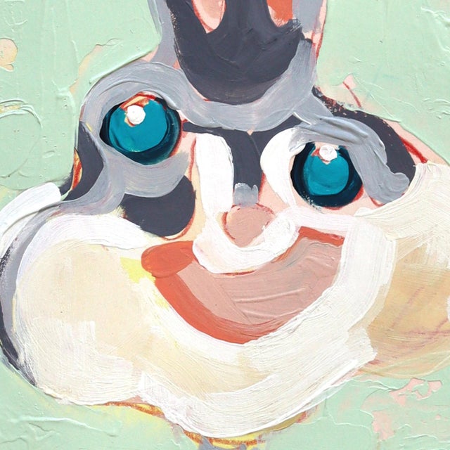Yummy Bunny - Original Playful Rabbit Animal Mixed Media Acrylic and Pencil Art For Sale In Los Angeles - Image 6 of 9