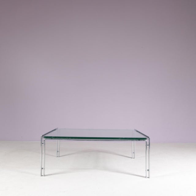 2000 - 2009 Coffee Table with Chrome Frame and Glass Top by Hank Kwint for Metaform, Netherlands, 1960s For Sale - Image 5 of 14