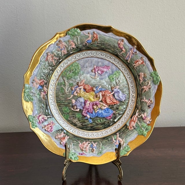 Mid-20th Century Italian Capodimonte Decorative Porcelain Plate For Sale - Image 14 of 14