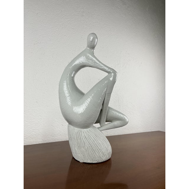 Ceramic Thinking Woman Sculpture, 1960s For Sale - Image 9 of 9