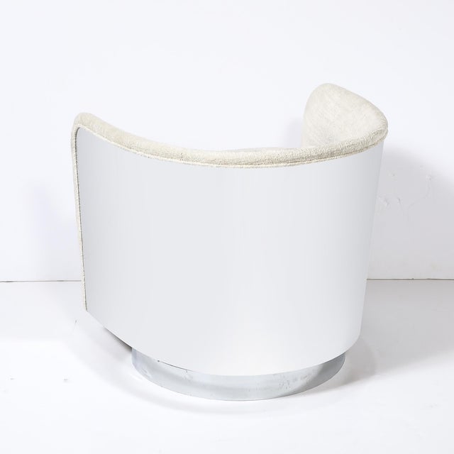 Metal Mid-Century Modernist Chrome & Upholstered Swivel Club Chair by Milo Baughman For Sale - Image 7 of 13