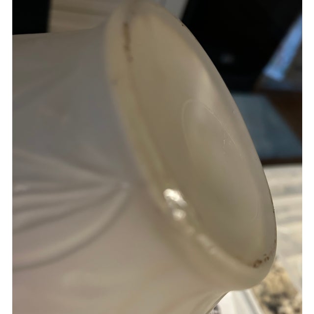 Vintage Pair of Tiffin Glass Art Deco "Raised Poppy" Satin Glass Vases, Large 9" Tall. Elegant!! For Sale - Image 6 of 6