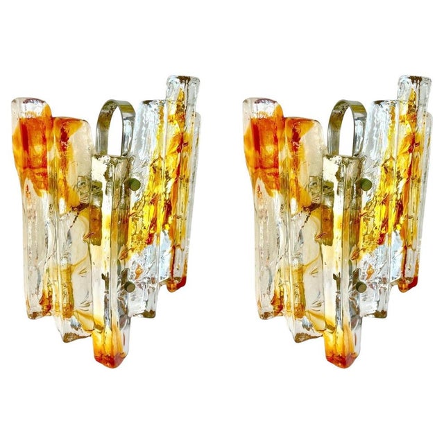 Vintage Glass Wall Lights from JT Kalmar, 1970s, Set of 2 For Sale - Image 9 of 9