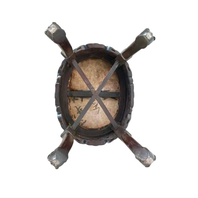 Chinese Rosewood and Mother-of-Pearl Inlaid Marble Top Plant Stand For Sale - Image 15 of 16