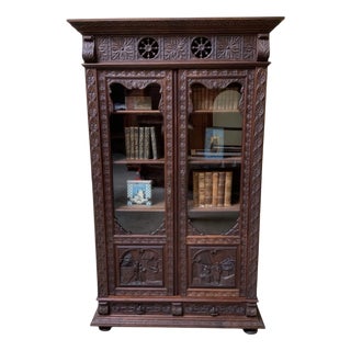 Antique Breton Display Cabinet, 1880 For Sale