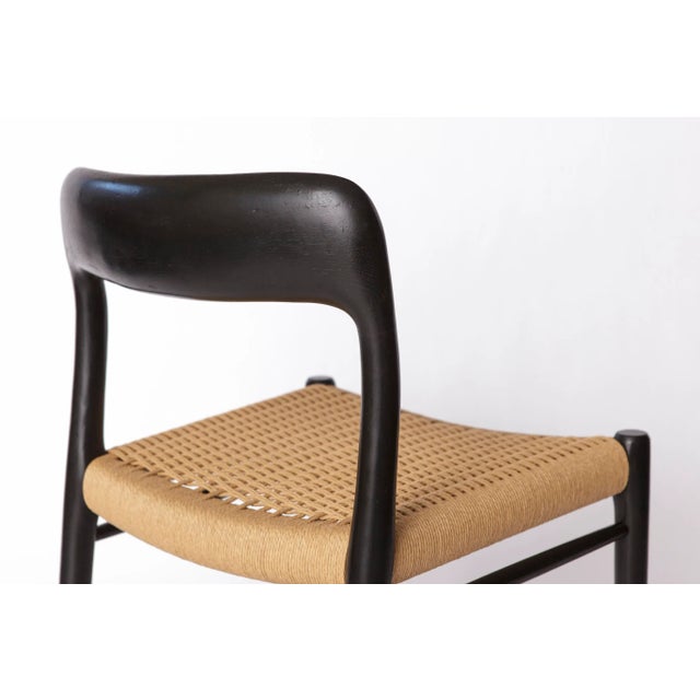 Mid-Century Modern Model 56 Armchair and 75 Side Chairs by Niels Otto (N. O.) Møller for J. L. Møllers, Denmark, 1950s, Set of 3 For Sale - Image 14 of 17