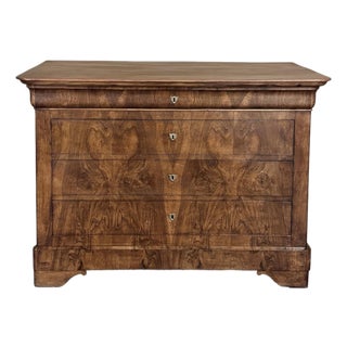 19th Century French Louis Philippe Walnut Commode For Sale