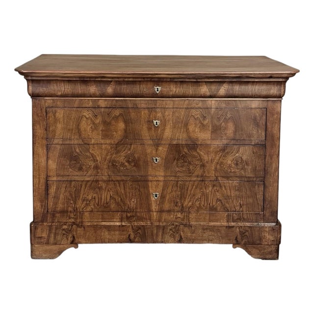 19th Century French Louis Philippe Walnut Commode For Sale