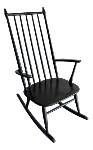 Scandinavian Black Windsor Style Rocking Chair