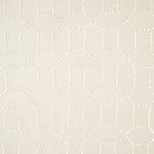Schumacher Vento Embroidery Fabric in Natural