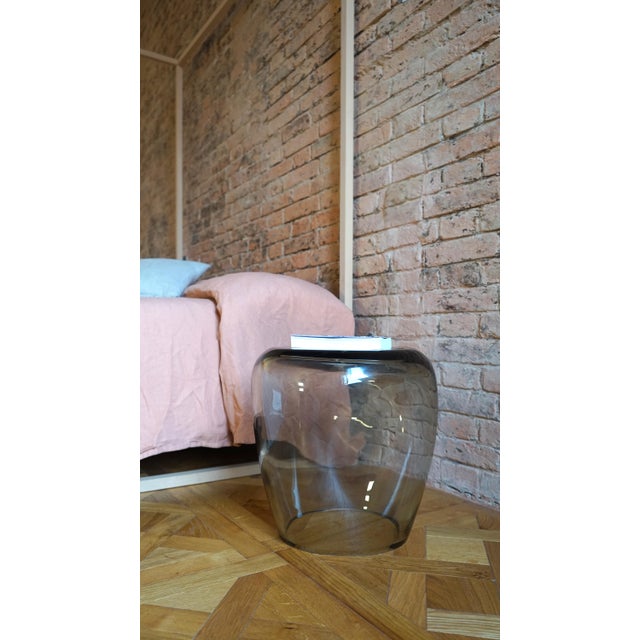 Contemporary Isola Fumè Side Table in Murano Blown Glass from Kanz For Sale - Image 3 of 8