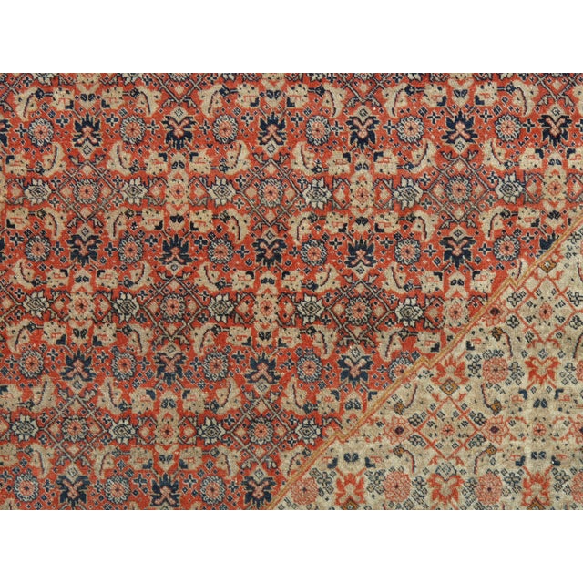 Antique Tabriz Carpet, Hadji Jalili Persian Rug, Earth Tones, Ivory, Rust, Navy For Sale - Image 16 of 18