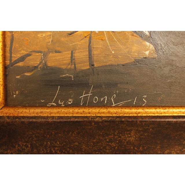 Impressionist Luo Hong Impressionist Style Oil Painting, Late Fall Landscape For Sale - Image 3 of 12