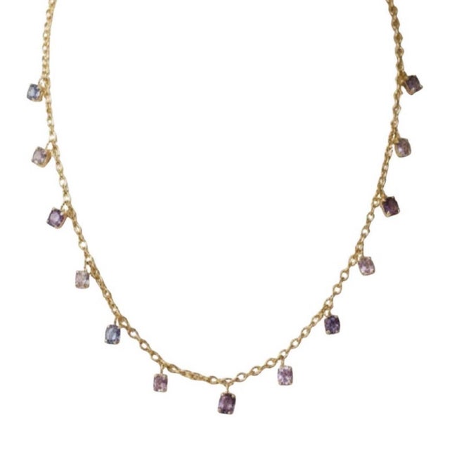 Spinel Necklace With 14k Gold Oval Link Chain For Sale - Image 11 of 11