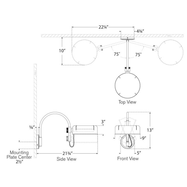 Thomas O'Brien for Visual Comfort Signature Oso 13" Articulating Arc Wall Light in Polished Nickel with Matte White Shade For Sale - Image 11 of 12