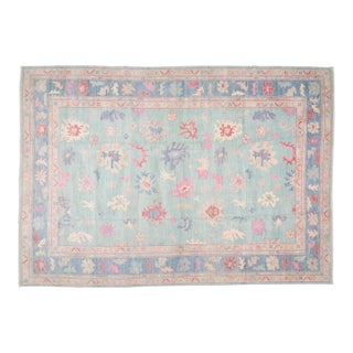 1990s Anatolian Oushak Hand Knotted Rug With Soft Texture,12'X17'8" For Sale