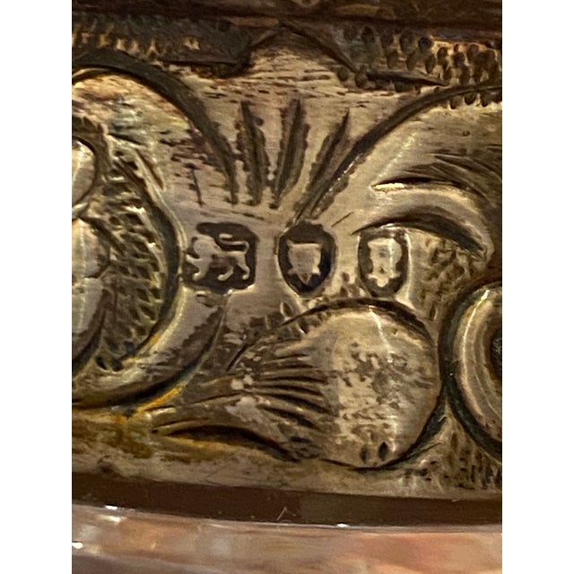 English Antiques Sterling Silver and Cut Crystal Bottle For Sale - Image 3 of 12