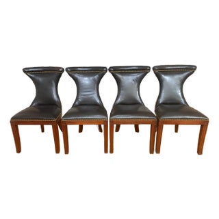 Polo Ralph Lauren for Henredon "Highgate" Leather Dining Chairs- Set of 4 For Sale
