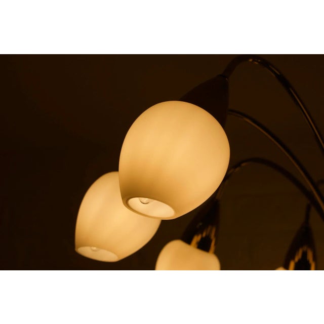 Metal Modernist 9 Arm Light Light in Solid Brass from Vereinigte Werkstätten München, 1950s For Sale - Image 7 of 11