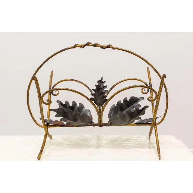 Golden Iron Magazine Rack, 1950s For Sale - Image 9 of 9