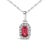 Contemporary 10K White Gold 5x3mm Pink Tourmaline and Diamond Accent Halo Octagonal Shape 18" Pendant Necklace (I-J Color, I1-I2 Clarity) For Sale - Image 3 of 5