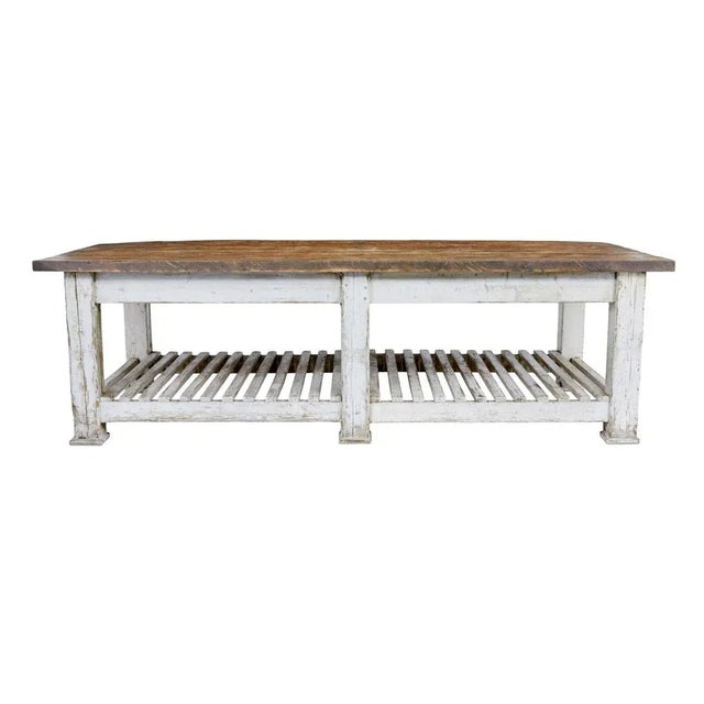 Large 19th Century Pine Work Table, 1890s For Sale - Image 9 of 13