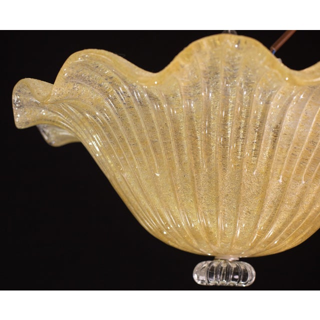 Glass Murano Gold Ceiling Light Flower by Barovier & Toso, 1970 For Sale - Image 7 of 11
