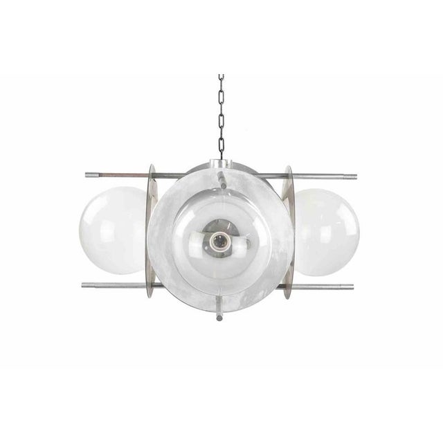 Vintage Space Age Chandelier lamp realized in Italy in 1970. 4 Lights. Wired and in woking condition. Up to 250V...