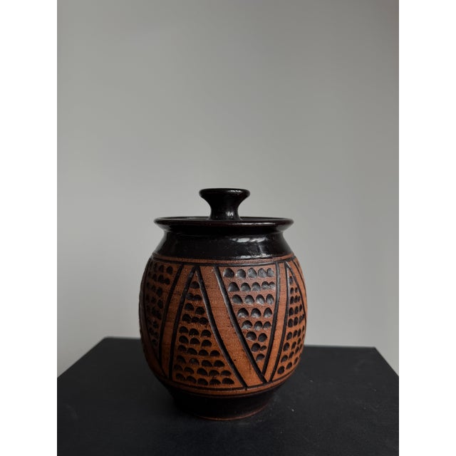 Vintage Ceramic Jar - Native/Mexican Style For Sale - Image 4 of 5