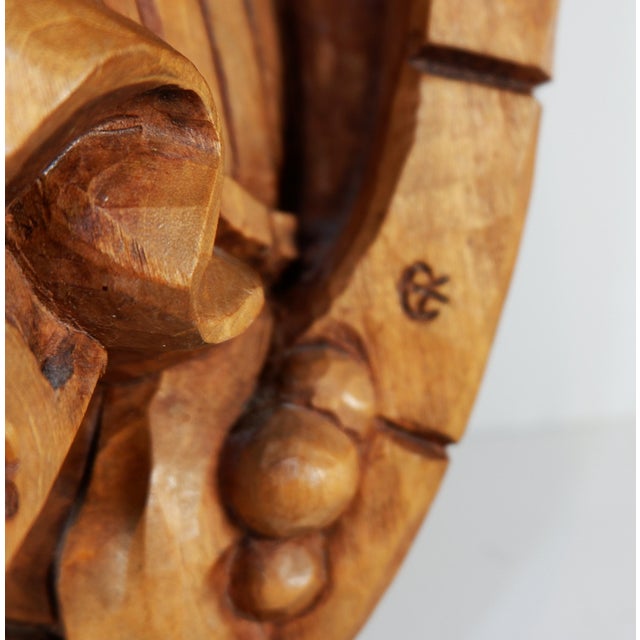 Vintage German Wood Carving Monk With Wine Glass For Sale - Image 4 of 10