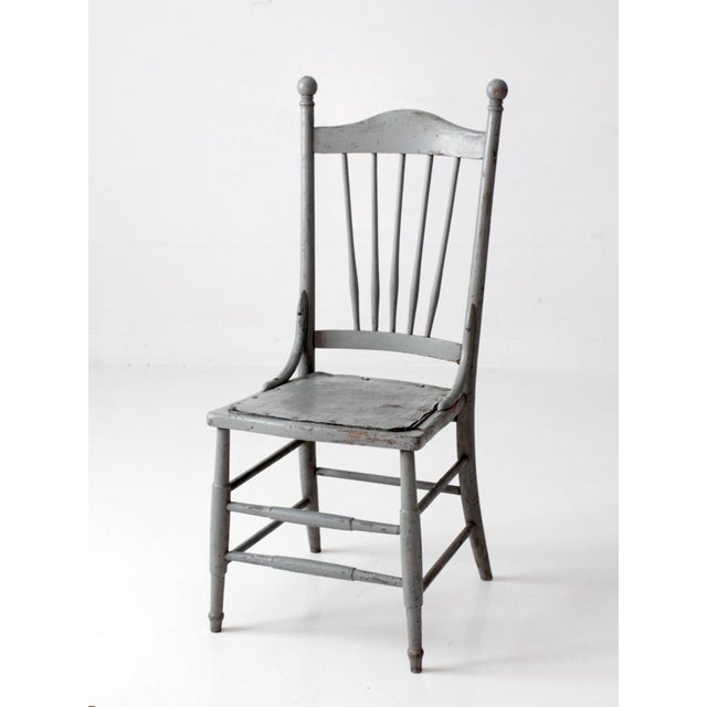 Victorian Antique Victorian Painted Spindle Back Chair For Sale - Image 3 of 16