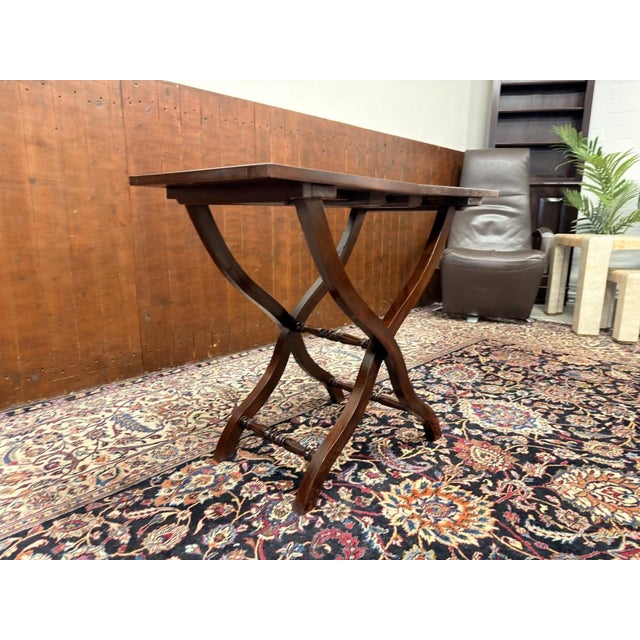 English Folding Side Table in Teak For Sale - Image 4 of 7