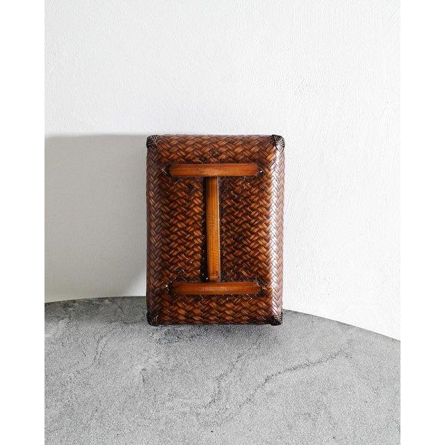 Decorative Ikebana Bamboo Low Basket, Japan, 1950s For Sale - Image 6 of 7